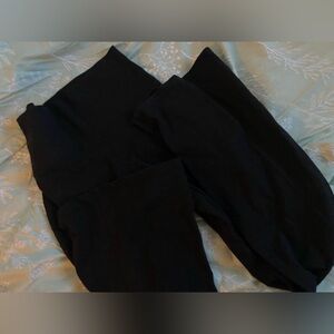 Black wide leg leggings